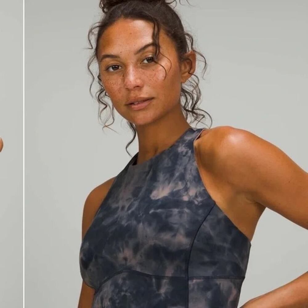 Lululemon Key to Balance Yoga Tank Top Diamond Dye Graphite Grey Nulu Size 8